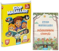1. Sınıf Okuma Seti Ezop Masalları 10 Kitap + Değerlendirme Kitapçığı İlaveli - Mercan Okul Yayınları
