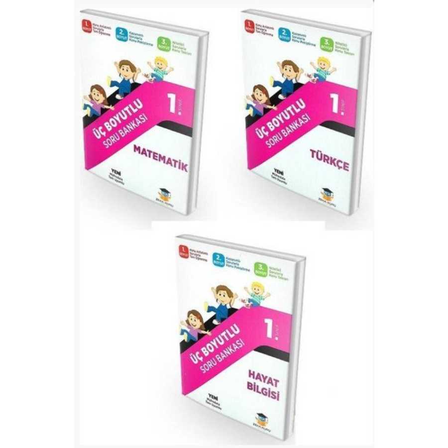 Zeka Küpü Yayınları 1. Sınıf Tüm Dersler Üç Boyutlu Soru Bankası Seti 3 Kitap