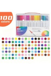 100 Renk Çift Uçlu Keçeli Kalem - 1