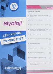 Kronometre Yayınları 10. Sınıf Biyoloji Çek-Kopar Yaprak Test - Kronometre Yayınları 