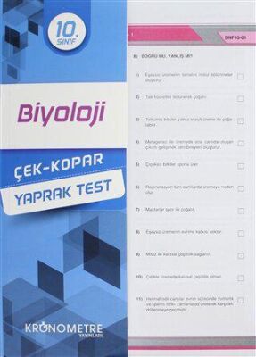 Kronometre Yayınları 10. Sınıf Biyoloji Çek-Kopar Yaprak Test - 1