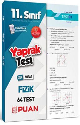 Puan Yayınları Puan Yayınları 11. Sınıf Fizik Yaprak Test - 1