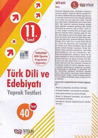 Nitelik Yayınları - Bayilik 11. Sınıf Türk Dili ve Edebiyatı 40 Yaprak Test