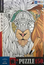 150 Parça Coloring Puzzle Lion - Aslan - Blue Focus Yayınları