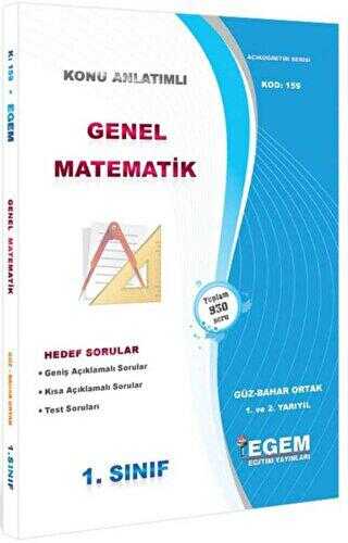 Egem Eğitim Yayınları 1. Sınıf Genel Matematik Güz Dönemi Konu Anlatımlı Soru Bankası - Kod 159
