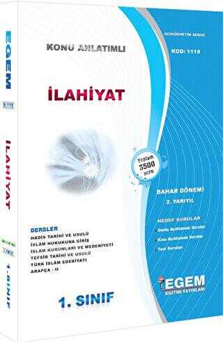1. Sınıf İlahiyat Konu Anlatımlı Soru Bankası Bahar Dönemi - Egem Eğitim Yayınları