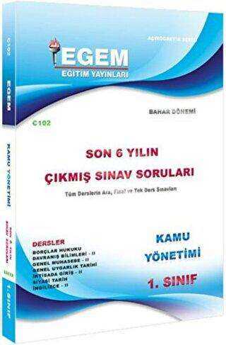 1. Sınıf Kamu Bahar Dönemi Çıkmış Sınav Soruları 2012-2018 - Egem Eğitim Yayınları
