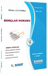 1. Sınıf 2. Yarıyıl Konu Anlatımlı Borçlar Hukuku - Kod 1152 - Egem Eğitim Yayınları