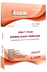 2. Sınıf 3. Yarıyıl Adalet Çıkmış Sınav Soruları Kod 605 - Egem Eğitim Yayınları