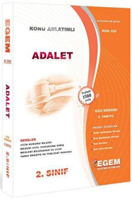 2. Sınıf 3. Yarıyıl Adalet Konu Anlatımlı Soru Bankası - Kod 220 - 1