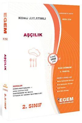 2. Sınıf Aşçılık Güz Dönemi 3. Yarıyıl Tüm Dersler Konu Anlatımlı Soru Bankası 234 - 1