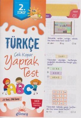 Güneş Yayın Dağıtım 2. Sınıf Türkçe Çek Kopar Yaprak Test - 1