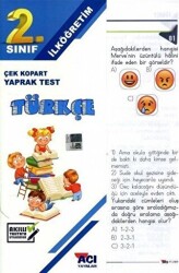 Açı Yayınları 2. Sınıf Türkçe Çek Kopart Yaprak Test - Açı Yayınları