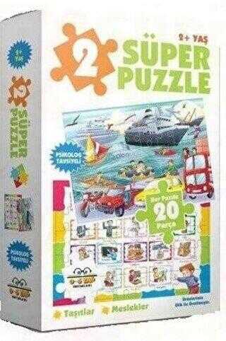 2 Süper Puzzle - Taşıtlar - Meslekler 2+ Yaş - 0-6 Yaş Yayınları