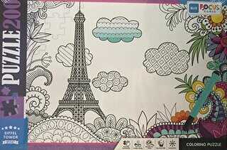 200 Parça Coloring Puzzle Eiffel Tower - Eyfel Kulesi