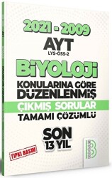 YKS AYT Biyoloji Son 13 Yıl Konularına Göre Çıkmış Sorular 2021-2009 - Benim Hocam Yayınları