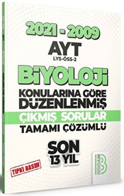 YKS AYT Biyoloji Son 13 Yıl Konularına Göre Çıkmış Sorular 2021-2009 - 1