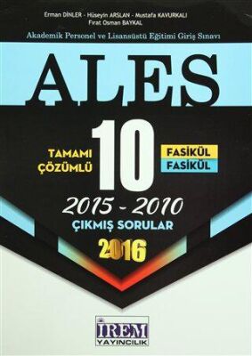 İrem Yayıncılık 2016 ALES Tamamı Çözümlü 10 Fasikül Çıkmış Sorular - 1
