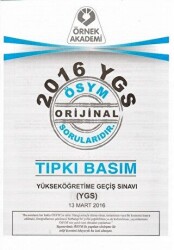Örnek Akademi 2016 YGS ÖSYM Tıpkı Basım Soru Kitapçığı - Örnek Akademi