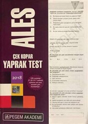 Pegem Akademi Yayıncılık 2018 Ales Çek Kopar Yaprak Test - Pegem Akademi Yayıncılık