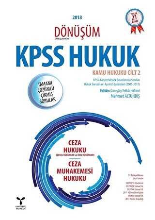 Umuttepe Yayınları 2018 Dönüşüm KPSS Hukuk - Kamu Hukuku Cilt 2 - Umuttepe Yayınları