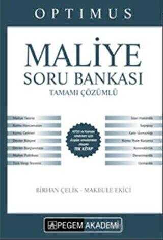 Pegem Akademi Yayıncılık 2018 KPSS A Grubu Optimus Maliye Tamamı Çözümlü Soru Bankası - Pegem Akademi Yayıncılık