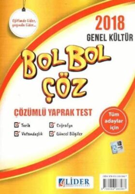 Lider Yayınları 2018 KPSS Genel Yetenek Bol Bol Çöz Yaprak Test - 1