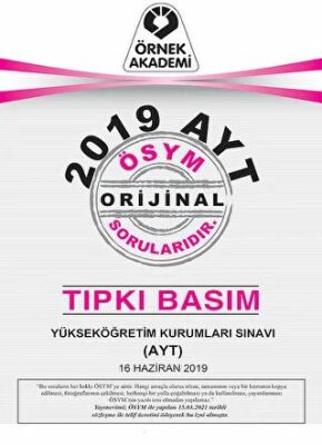 Örnek Akademi 2019 AYT ÖSYM Orjinal Soruları Tıpkı Basım - 1