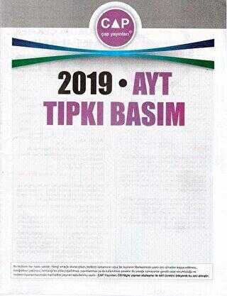 Çap Yayınları 2019 AYT Tıpkı Basım