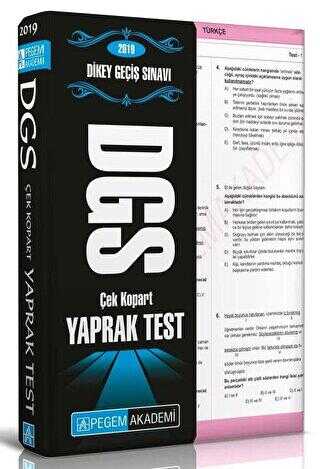 2019 DGS Çek Kopar Yaprak Test - Pegem Akademi Yayıncılık