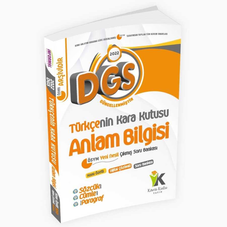 2022 DGS Türkçenin Kara Kutusu Anlam Bilgisi Konu Özetli Dijital Çözümlü Çıkmış Soru Bankası İnformal Yayınları