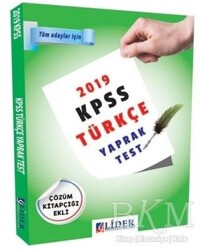 2019 KPSS Türkçe Yaprak Test - Lider Yayınları