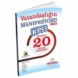 İnformal Yayınları 2024 KPSS Lisans Vatandaşlığın Manifestosu Dijital Çözümlü 20li Branş Denemesi - İnformal Yayınları