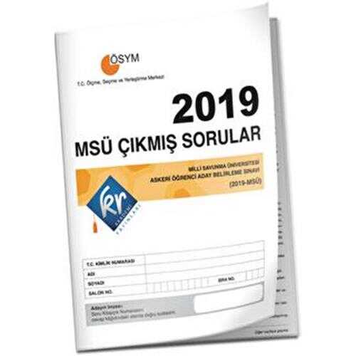 KR Akademi Yayınları 2019 MSÜ Çıkmış Sorular Tıpkı Basım Kitapçığı