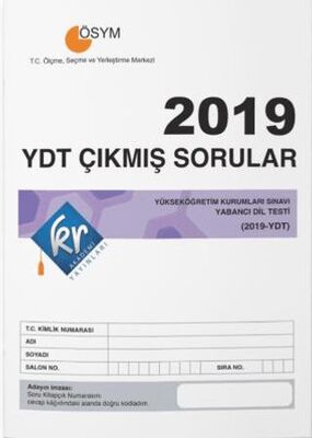 KR Akademi Yayınları 2019 YDT Çıkmış Sorular Tıpkı Basım Kitapçığı