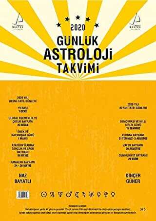 2020 Günlük Astroloji Takvimi - Destek Yayınları