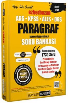Pegem Akademi Yayıncılık KPSS ALES DGS Ezberbozan Paragraf Soru Bankası - 1