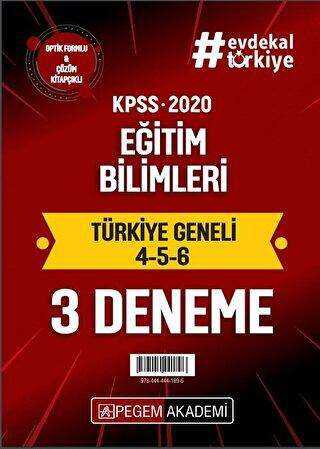 Pegem Akademi Yayıncılık 2020 KPSS Eğitim Bilimleri Türkiye Geneli Deneme 4.5.6 3`lü Deneme Seti