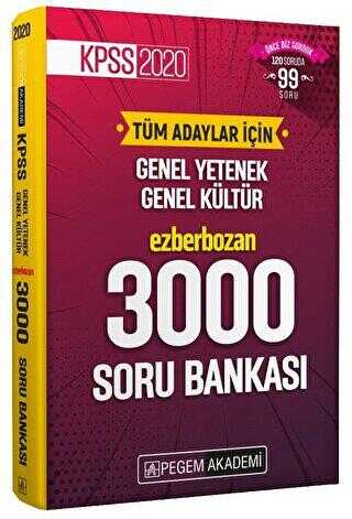 2020 KPSS Genel Yetenek Genel Kültür Ezberbozan 3000 Soru Bankası - Pegem Akademi Yayıncılık