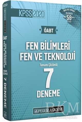 Pegem Akademi Yayıncılık 2020 KPSS ÖABT Fen Bilimleri Fen ve Teknoloji Tamamı Çözümlü 7 Deneme - Pegem Akademi Yayıncılık