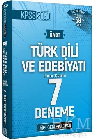 Pegem Akademi Yayıncılık 2020 KPSS ÖABT Türk Dili ve Edebiyatı Tamamı Çözümlü 7 Deneme