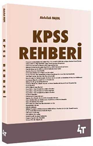 4T Yayınları 2020 KPSS Rehberi
