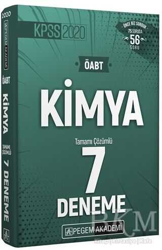 Pegem Akademi Yayıncılık 2020 KPSS ÖABT Kimya Tamamı Çözümlü 7 Deneme İadesiz - Pegem Akademi Yayıncılık