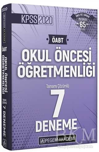 Pegem Akademi Yayıncılık 2020 KPSS ÖABT Okul Öncesi Öğretmenliği Tamamı Çözümlü 7 Deneme İadesiz - Pegem Akademi Yayıncılık