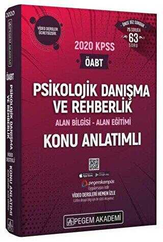 Pegem Akademi Yayıncılık 2020 KPSS ÖABT Psikolojik Danışma ve Rehberlik Video Destekli Konu Anlatımlı - Pegem Akademi Yayıncılık