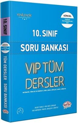 Editör Yayınevi 10. Sınıf VIP Tüm Dersler Soru Bankası Mavi Kitap - 1