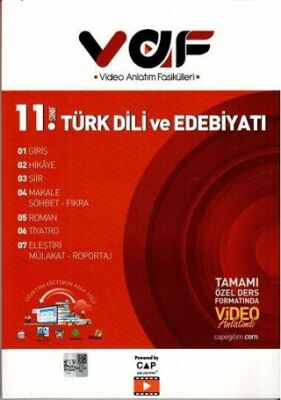 11. Sınıf Türk Dili ve Edebiyatı Video Anlatım Fasikülleri Çap Yayınları - 1