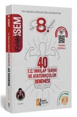 İSEM Yayıncılık 8. Sınıf Farklı İsem İnkılap Tarihi ve Atatürkçülük 40 Deneme - 1