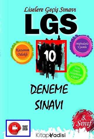 Kitap Vadisi Yayınları 2021 8. Sınıf LGS 10 Deneme Sınavı