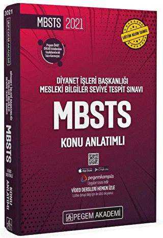 2021 Diyanet İşleri Başkanlığı Mesleki Bilgiler Seviye Tespit Sınavı MBSTS Konu Anlatımlı - Pegem Akademi Yayıncılık